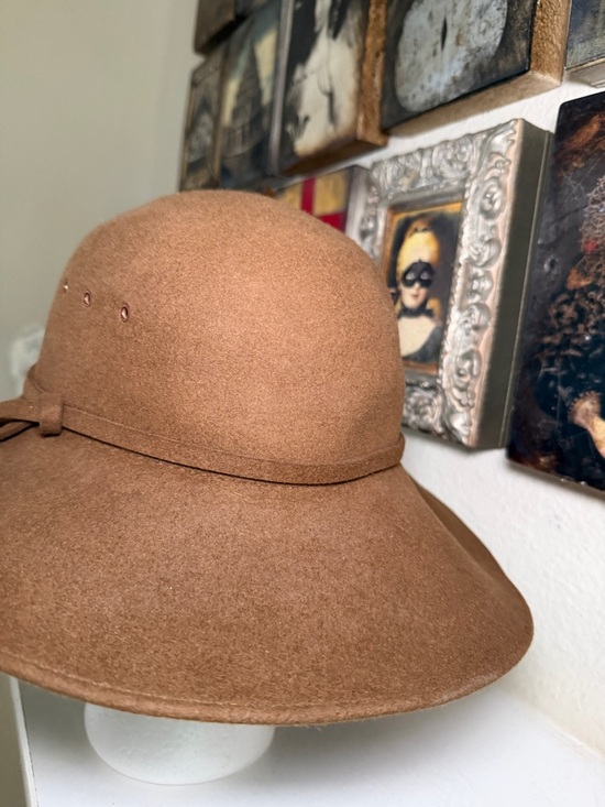 Helen‎ Kaminski Brown Wool Felt Wide Brim Hat